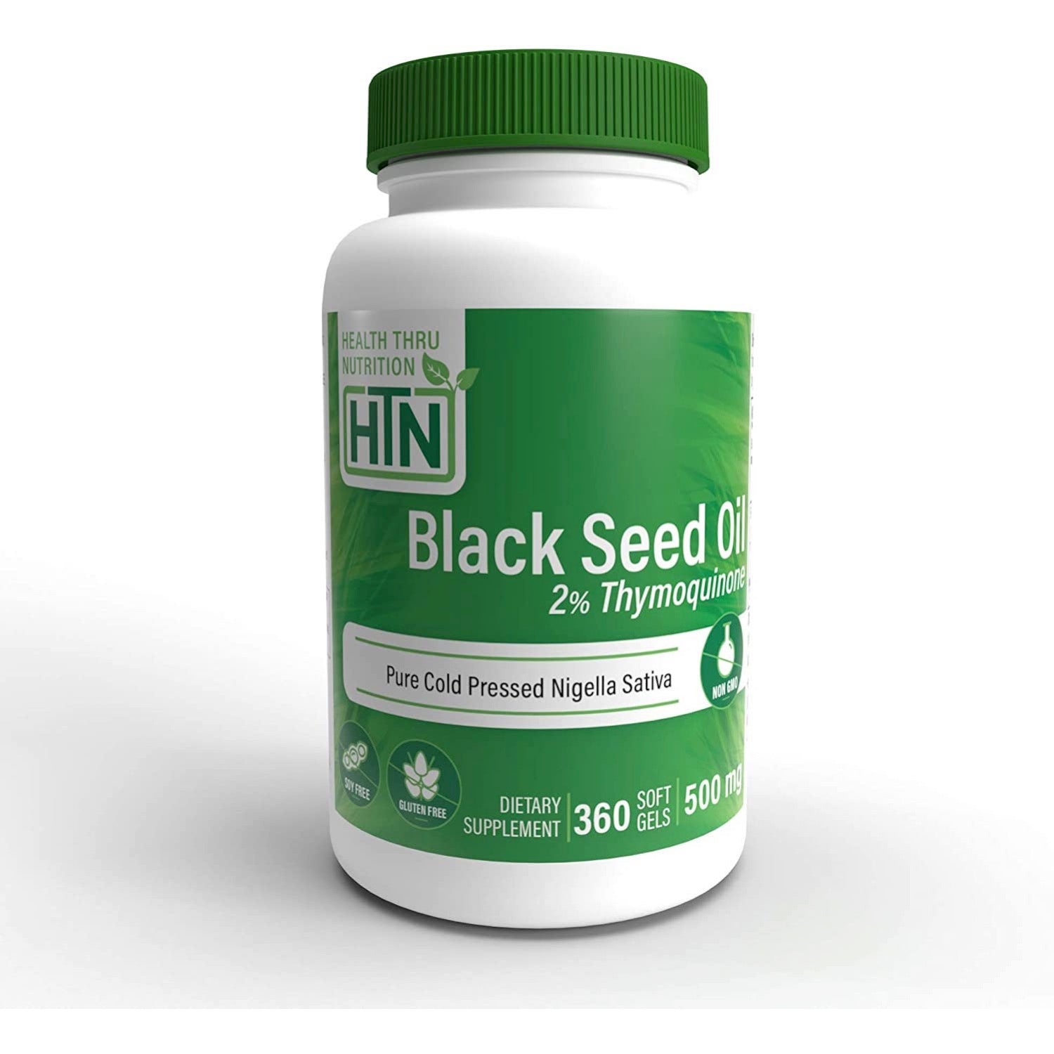 Health Thru Nutrition, Black Seed Oil 2% TQ (Cold Pressed) 500mg (NON-GMO), 360 Softgels UPC 819193020074 | HiLife Vitamins